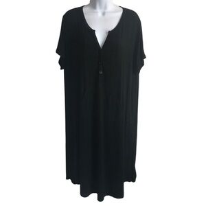 🔴 4/$15 Ekouaer Amazon Maternity Black SS Button Up Flowy Dress size XL in EUC